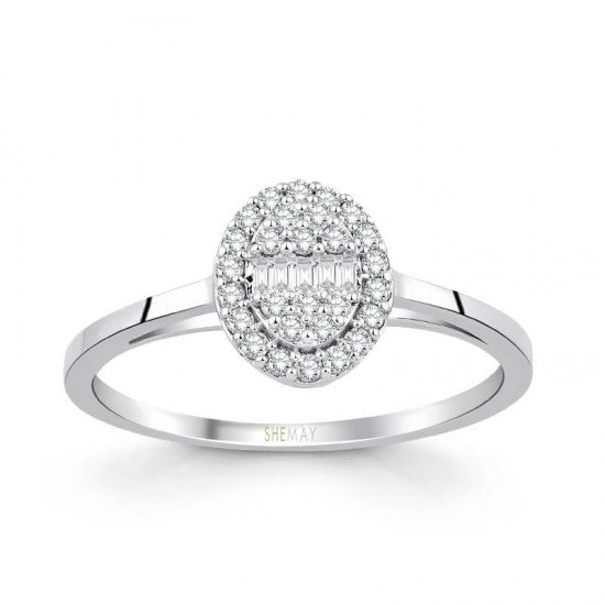 Пръстен бяло злато с Диаманти 0.20 карата